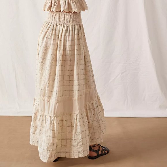 Anthro RAISSA A-Line Button Front Midi Skirt  S - Picture 2 of 3